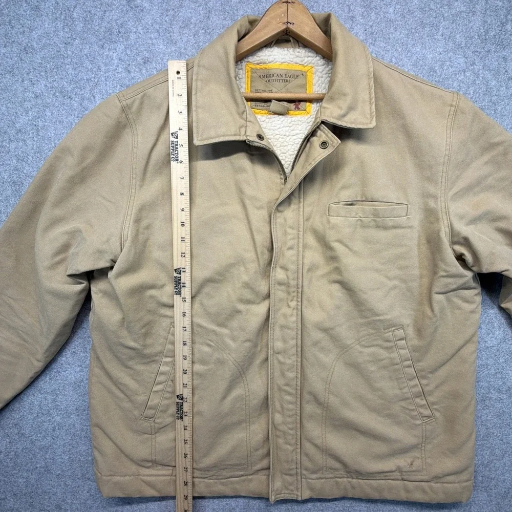 Vintage American Eagle Jacket Mens XXL Sherpa Lined Canvas Chore Barn Coat